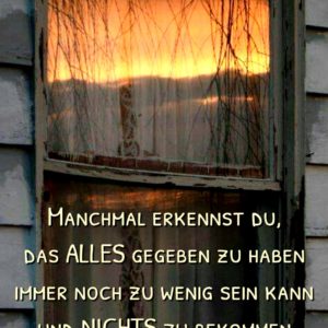 Wenn alles geben doch nicht reicht